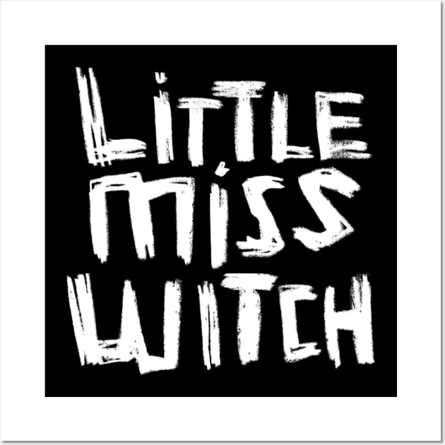 Little Miss Witch Girl Halloween Costume Wall Art by badlydrawnbabe